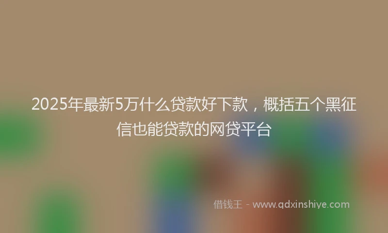 2025年最新5万什么贷款好下款，概括五个黑征信也能贷款的网贷平台