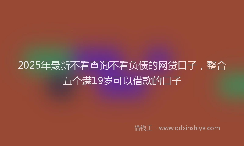 2025年最新不看查询不看负债的网贷口子，整合五个满19岁可以借款的口子