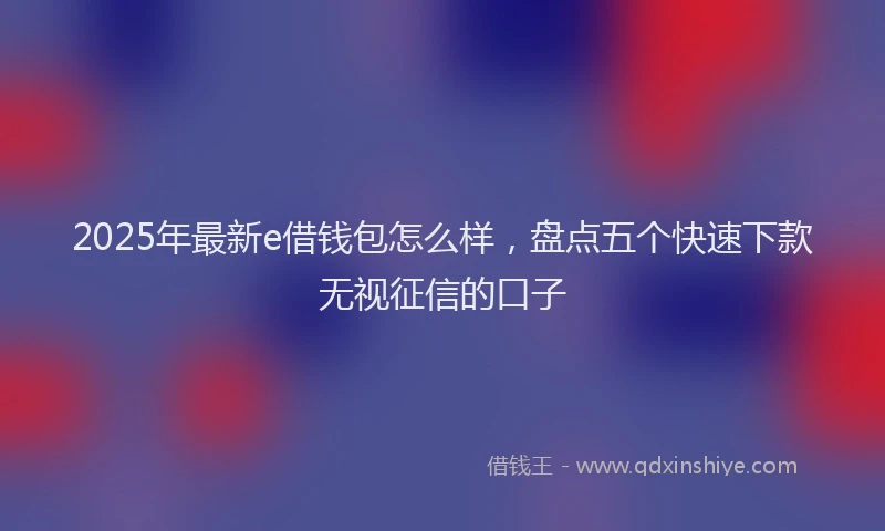 2025年最新e借钱包怎么样，盘点五个快速下款无视征信的口子