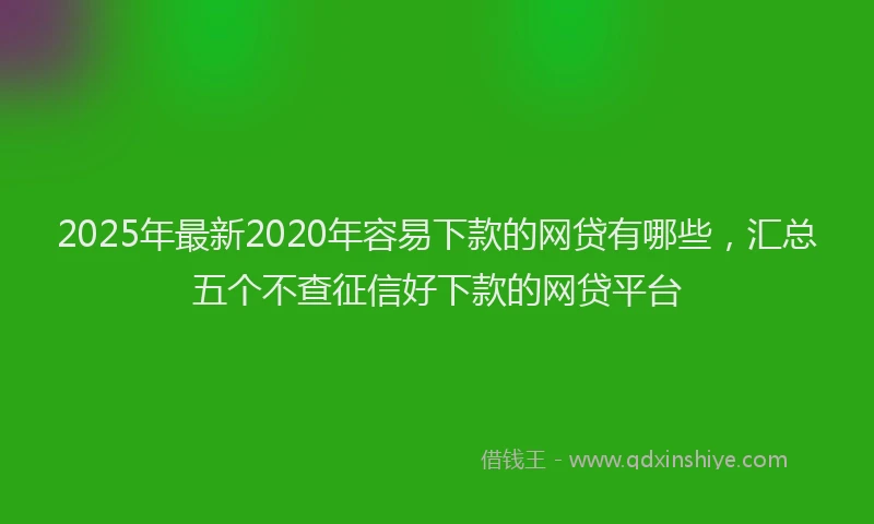 2025年最新2020年容易下款的网贷有哪些，汇总五个不查征信好下款的网贷平台