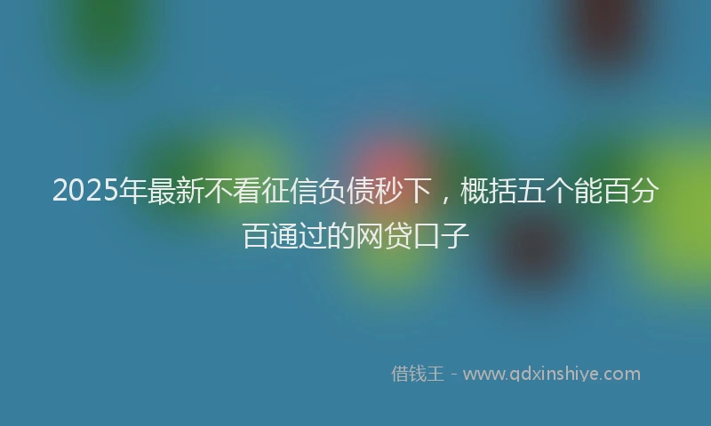 2025年最新不看征信负债秒下，概括五个能百分百通过的网贷口子