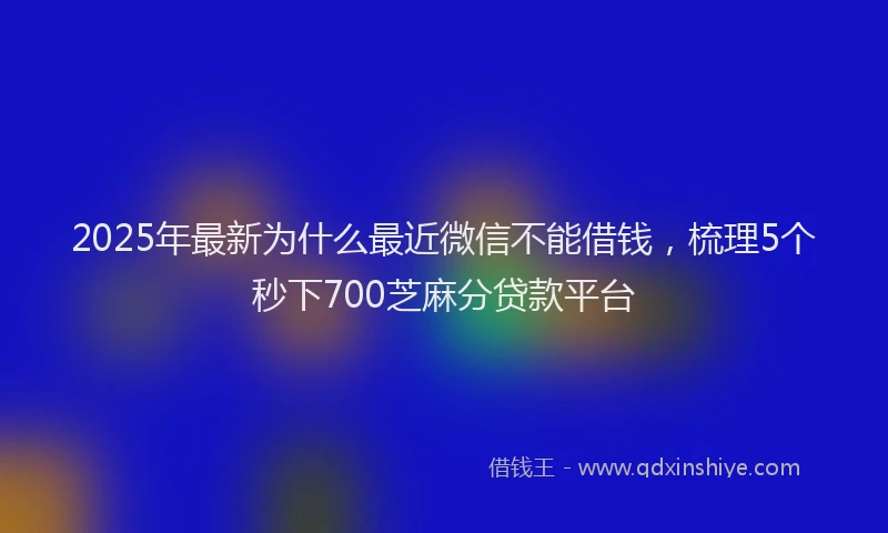 2025年最新为什么最近微信不能借钱，梳理5个秒下700芝麻分贷款平台