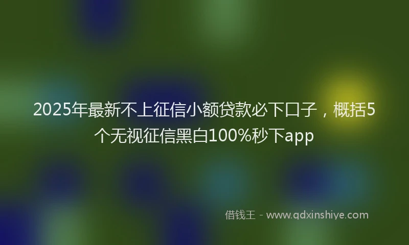 2025年最新不上征信小额贷款必下口子，概括5个无视征信黑白100%秒下app