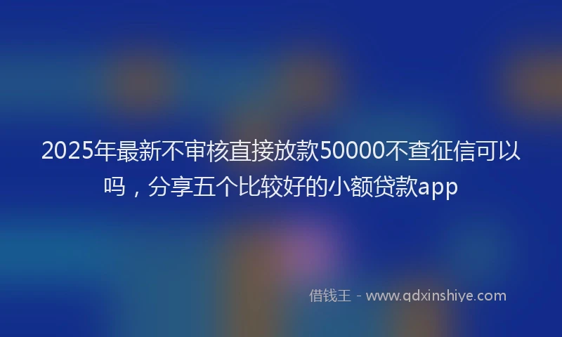 2025年最新不审核直接放款50000不查征信可以吗，分享五个比较好的小额贷款app