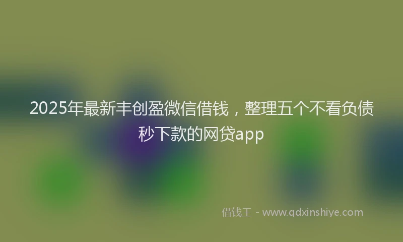 2025年最新丰创盈微信借钱，整理五个不看负债秒下款的网贷app