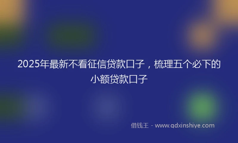 2025年最新不看征信贷款口子，梳理五个必下的小额贷款口子