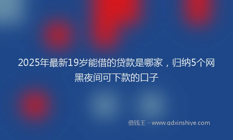 2025年最新19岁能借的贷款是哪家，归纳5个网黑夜间可下款的口子