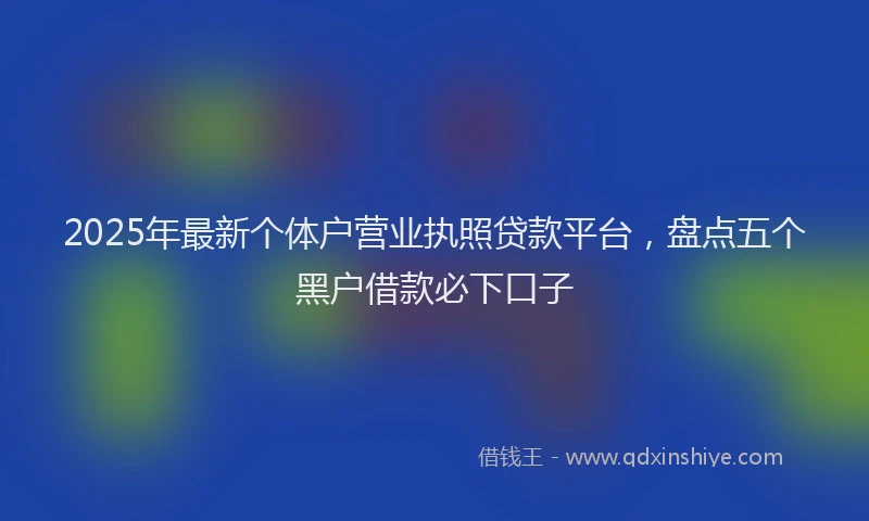 2025年最新个体户营业执照贷款平台，盘点五个黑户借款必下口子