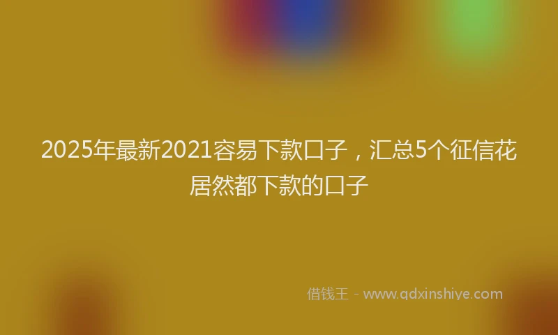 2025年最新2021容易下款口子，汇总5个征信花居然都下款的口子