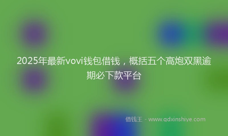 2025年最新vovi钱包借钱，概括五个高炮双黑逾期必下款平台