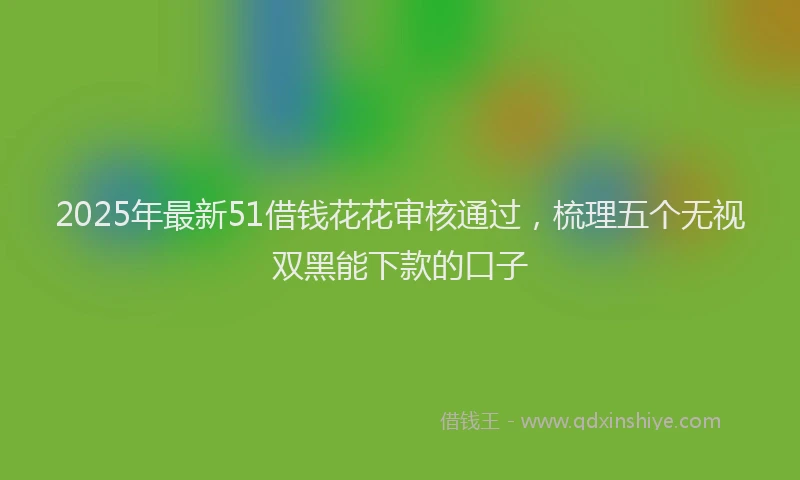 2025年最新51借钱花花审核通过，梳理五个无视双黑能下款的口子