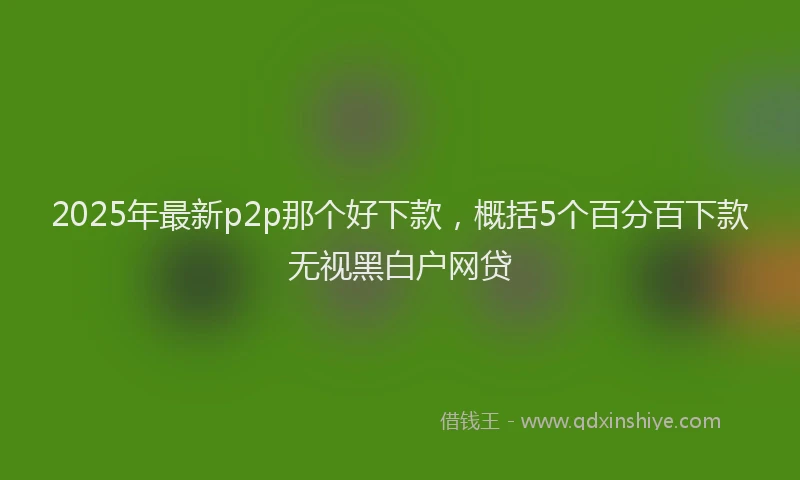 2025年最新p2p那个好下款，概括5个百分百下款无视黑白户网贷