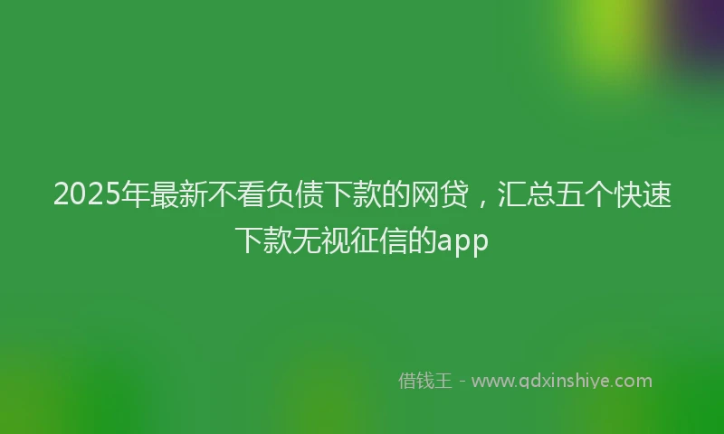 2025年最新不看负债下款的网贷，汇总五个快速下款无视征信的app