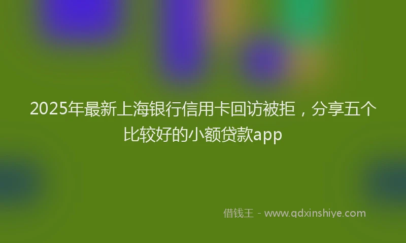 2025年最新上海银行信用卡回访被拒，分享五个比较好的小额贷款app