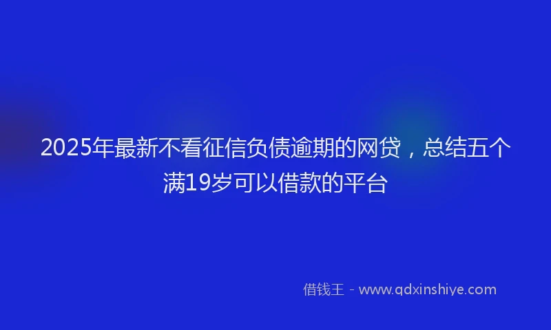 2025年最新不看征信负债逾期的网贷，总结五个满19岁可以借款的平台