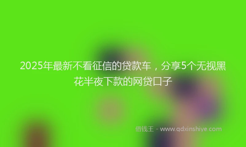 2025年最新不看征信的贷款车，分享5个无视黑花半夜下款的网贷口子