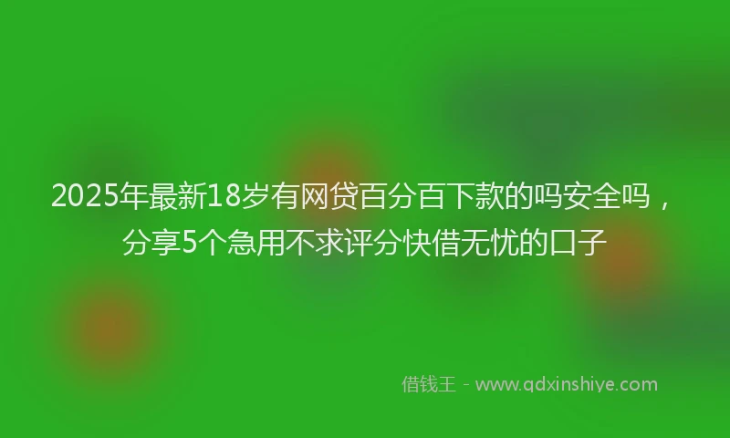 2025年最新18岁有网贷百分百下款的吗安全吗，分享5个急用不求评分快借无忧的口子