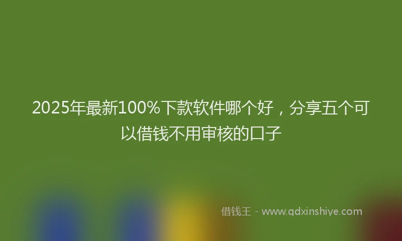 2025年最新100%下款软件哪个好，分享五个可以借钱不用审核的口子