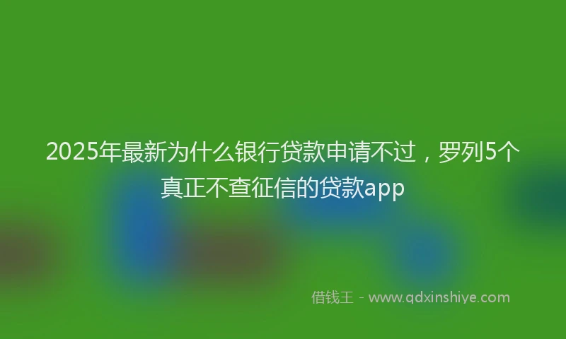 2025年最新为什么银行贷款申请不过，罗列5个真正不查征信的贷款app
