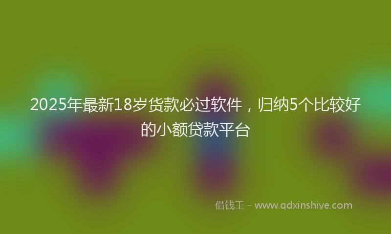 2025年最新18岁货款必过软件，归纳5个比较好的小额贷款平台