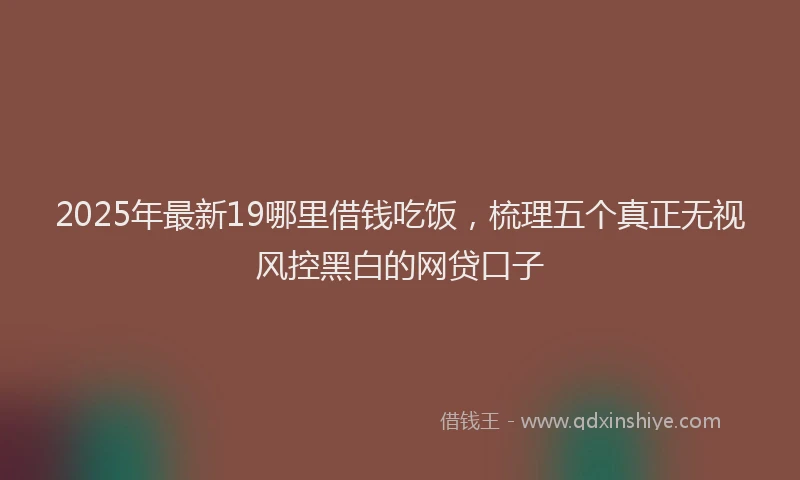 2025年最新19哪里借钱吃饭，梳理五个真正无视风控黑白的网贷口子