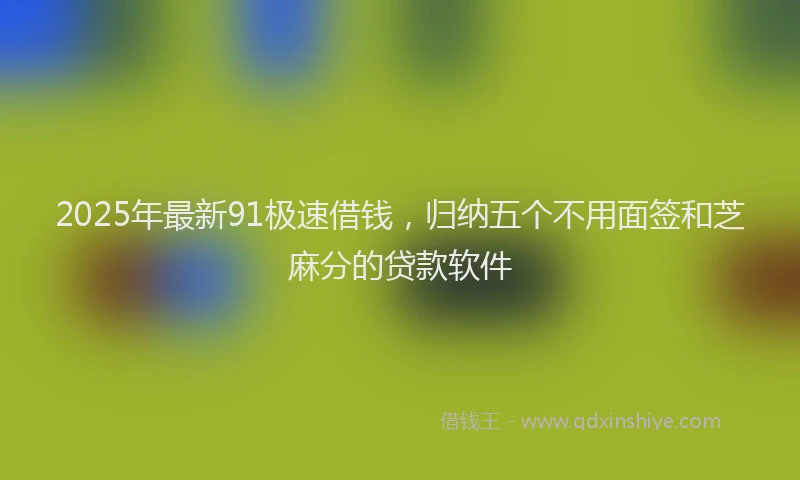 2025年最新91极速借钱，归纳五个不用面签和芝麻分的贷款软件