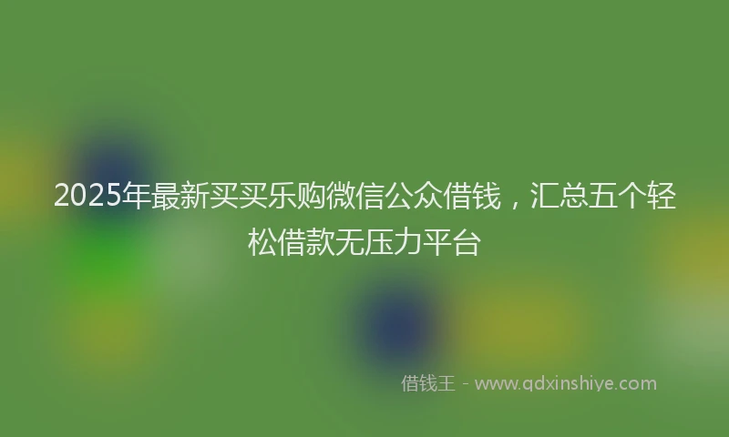 2025年最新买买乐购微信公众借钱，汇总五个轻松借款无压力平台