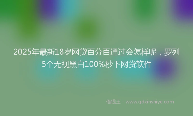 2025年最新18岁网贷百分百通过会怎样呢，罗列5个无视黑白100%秒下网贷软件