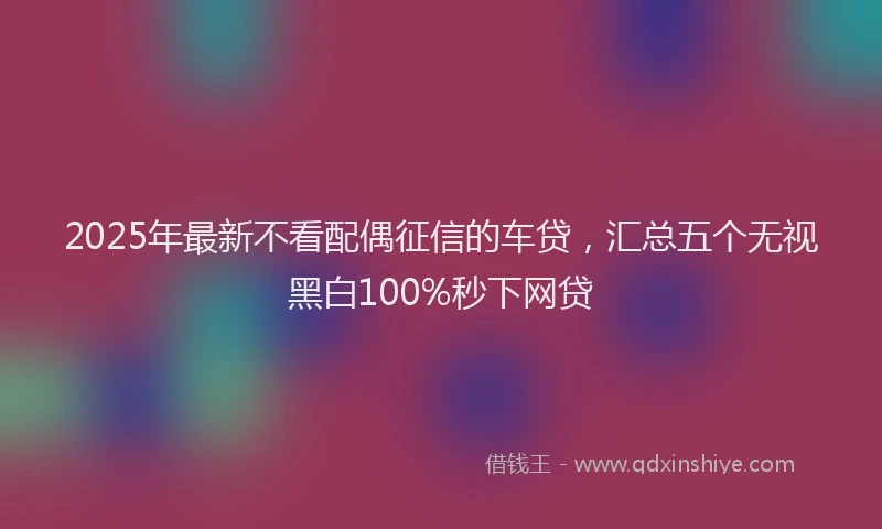 2025年最新不看配偶征信的车贷，汇总五个无视黑白100%秒下网贷