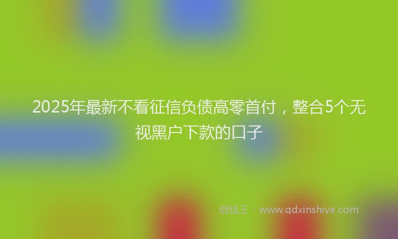 2025年最新不看征信负债高零首付，整合5个无视黑户下款的口子