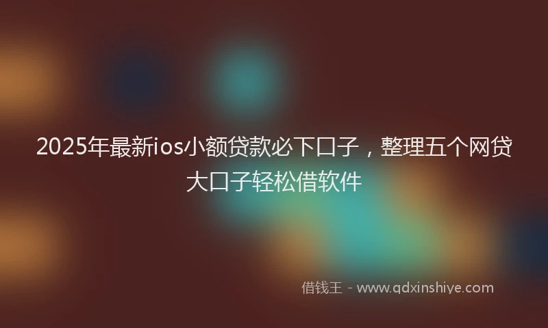 2025年最新ios小额贷款必下口子，整理五个网贷大口子轻松借软件