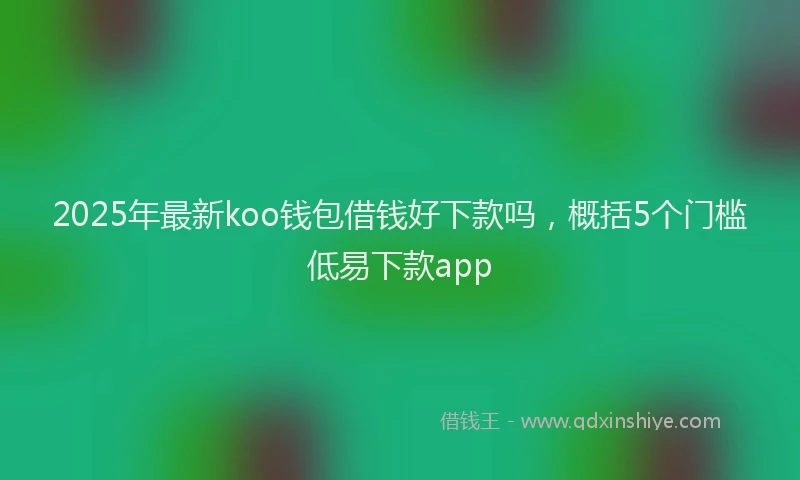 2025年最新koo钱包借钱好下款吗，概括5个门槛低易下款app