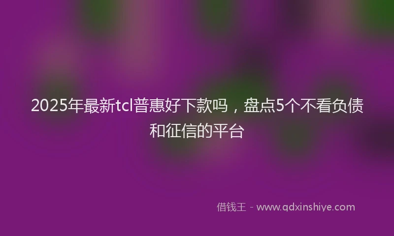 2025年最新tcl普惠好下款吗，盘点5个不看负债和征信的平台