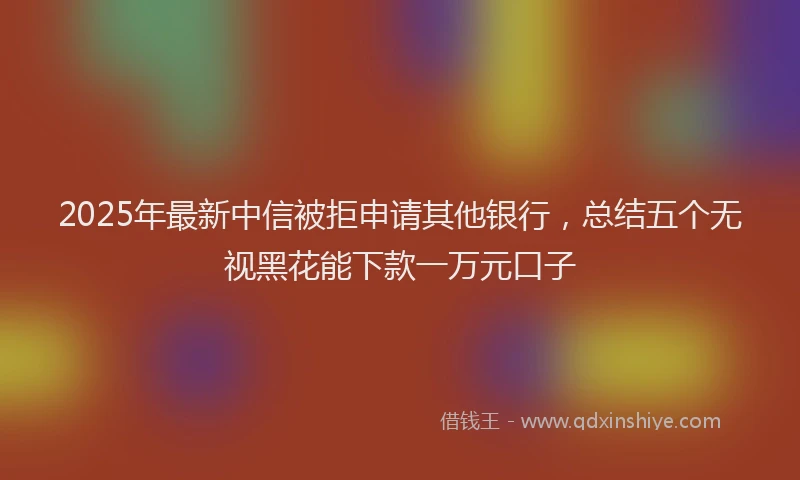 2025年最新中信被拒申请其他银行，总结五个无视黑花能下款一万元口子