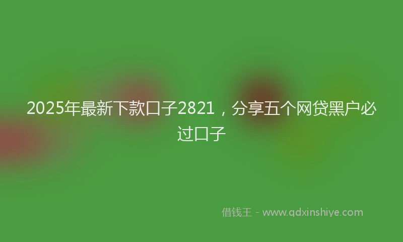 2025年最新下款口子2821，分享五个网贷黑户必过口子