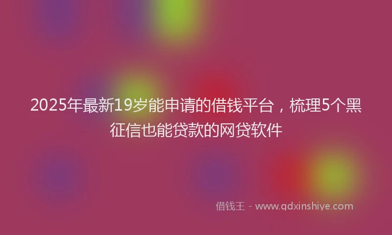 2025年最新19岁能申请的借钱平台，梳理5个黑征信也能贷款的网贷软件