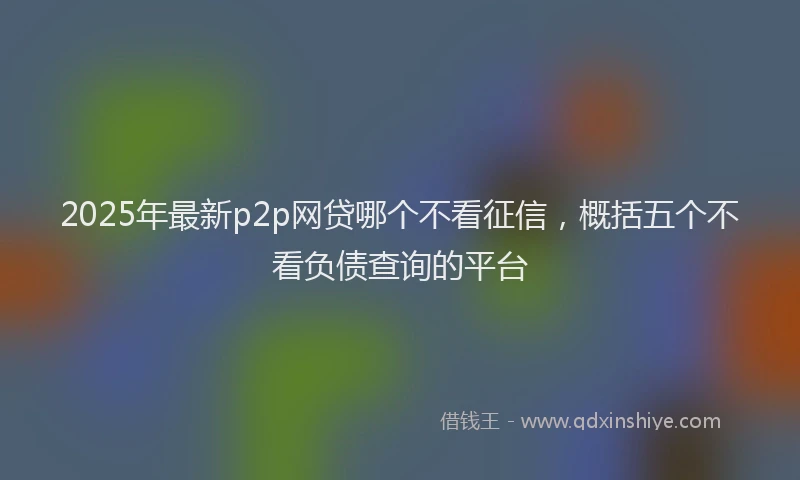 2025年最新p2p网贷哪个不看征信，概括五个不看负债查询的平台