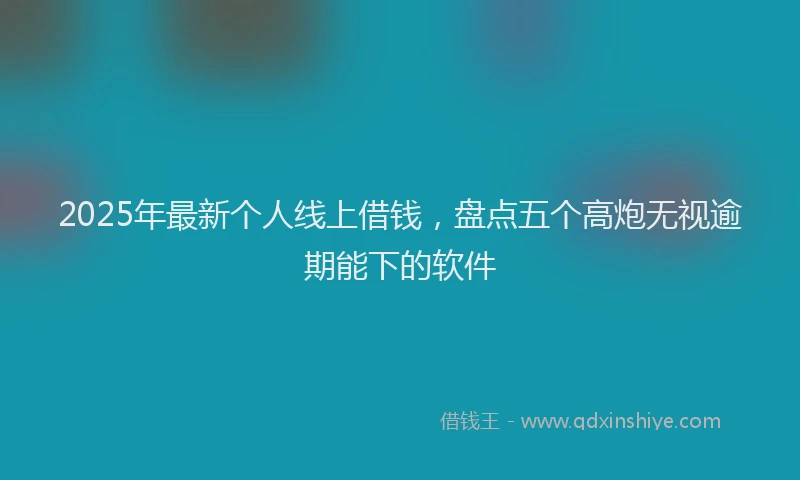 2025年最新个人线上借钱，盘点五个高炮无视逾期能下的软件