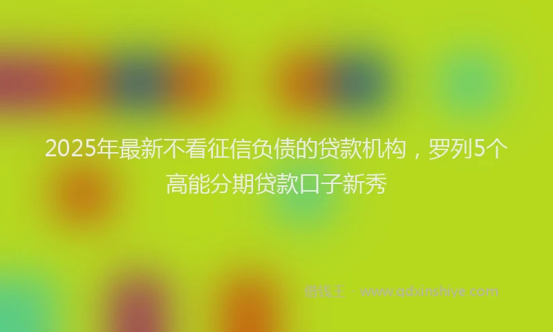 2025年最新不看征信负债的贷款机构，罗列5个高能分期贷款口子新秀