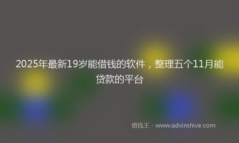 2025年最新19岁能借钱的软件，整理五个11月能贷款的平台