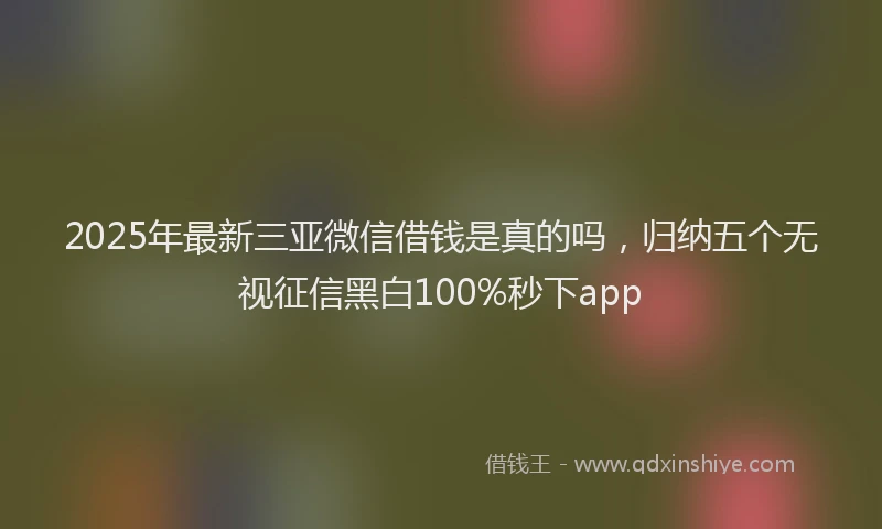 2025年最新三亚微信借钱是真的吗，归纳五个无视征信黑白100%秒下app
