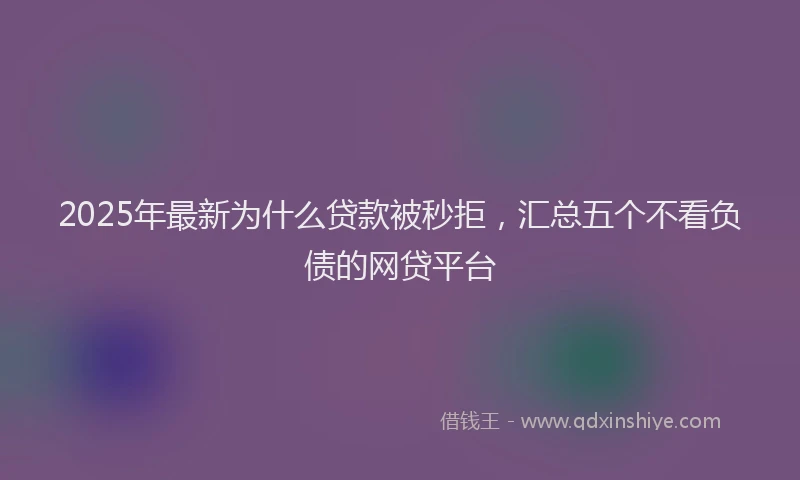 2025年最新为什么贷款被秒拒，汇总五个不看负债的网贷平台