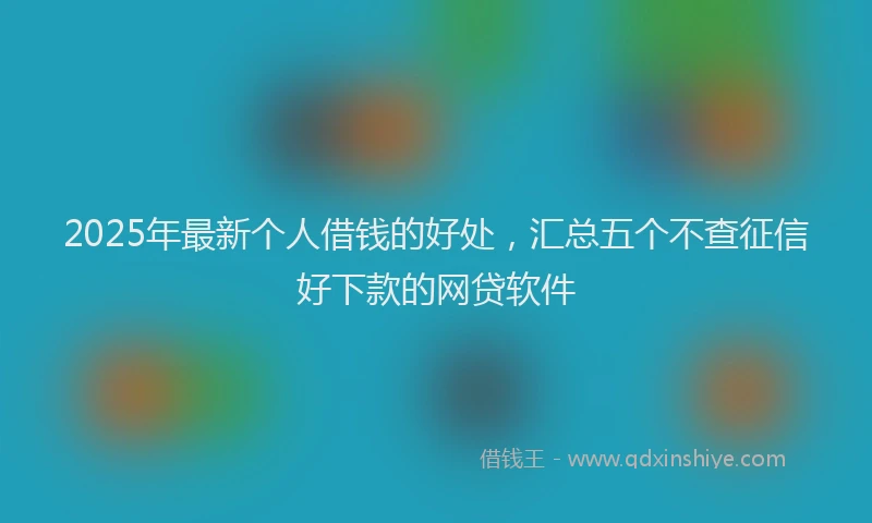 2025年最新个人借钱的好处，汇总五个不查征信好下款的网贷软件