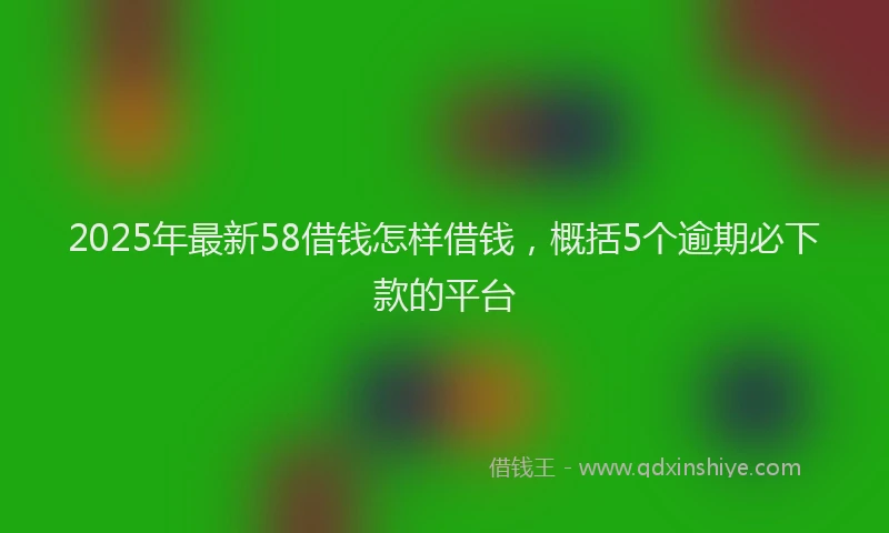2025年最新58借钱怎样借钱，概括5个逾期必下款的平台
