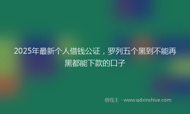 2025年最新个人借钱公证，罗列五个黑到不能再黑都能下款的口子