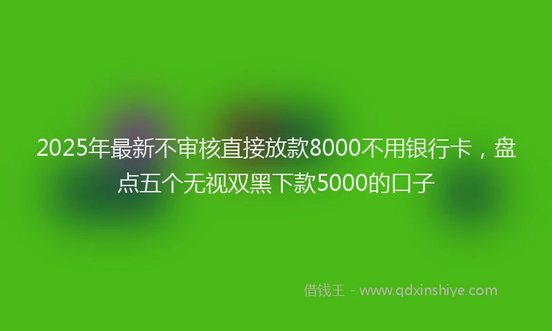 2025年最新不审核直接放款8000不用银行卡，盘点五个无视双黑下款5000的口子