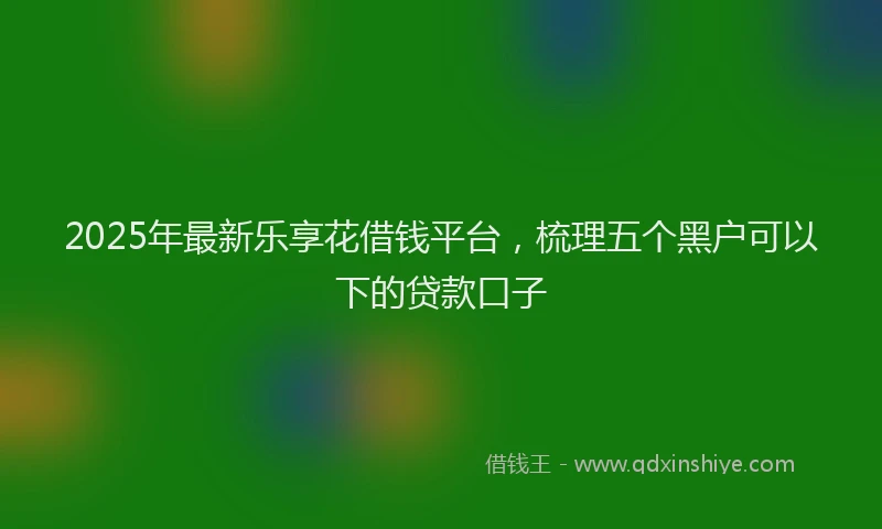 2025年最新乐享花借钱平台，梳理五个黑户可以下的贷款口子