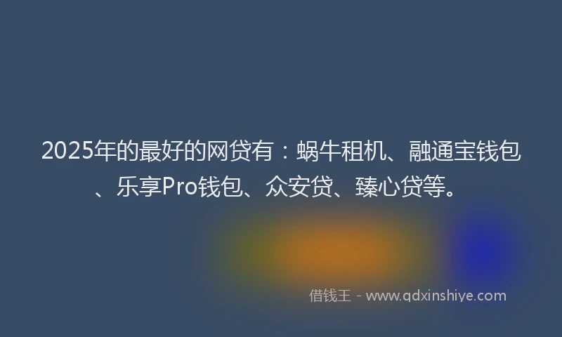2025年的最好的网贷有：蜗牛租机、融通宝钱包、乐享Pro钱包、众安贷、臻心贷等。