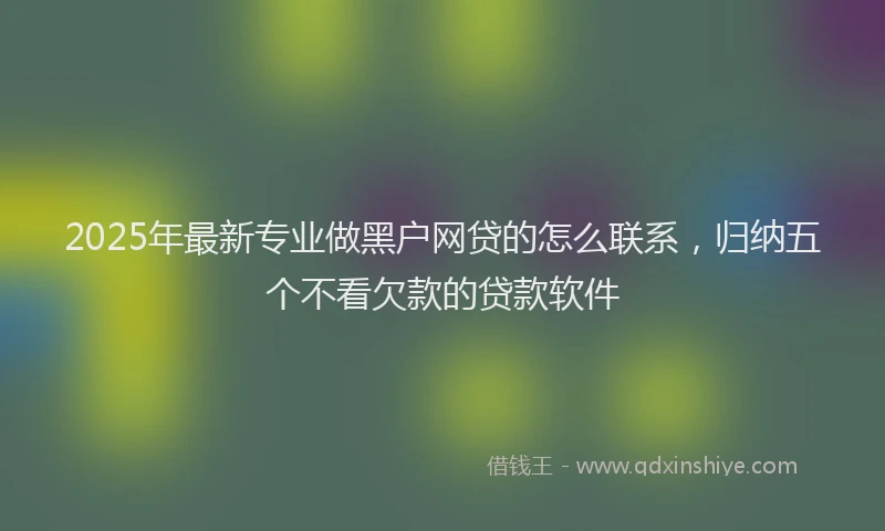 2025年最新专业做黑户网贷的怎么联系，归纳五个不看欠款的贷款软件
