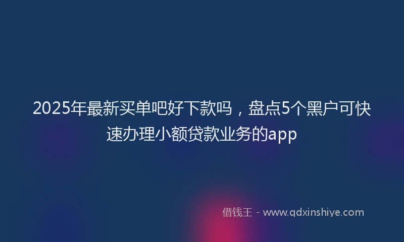 2025年最新买单吧好下款吗，盘点5个黑户可快速办理小额贷款业务的app